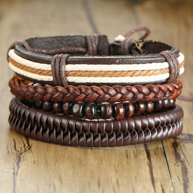 4PCS VIKING BRACLETS- STAINLESS STEEL