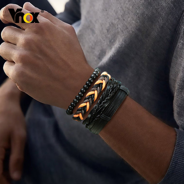 4PCS VIKING BRACLETS- STAINLESS STEEL