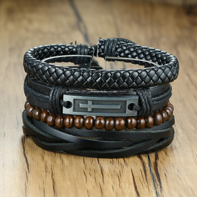 4PCS VIKING BRACLETS- STAINLESS STEEL