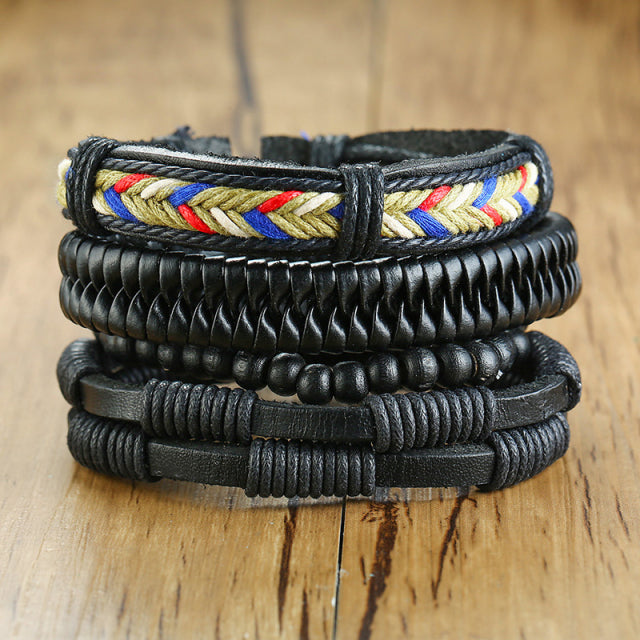 4PCS VIKING BRACLETS- STAINLESS STEEL