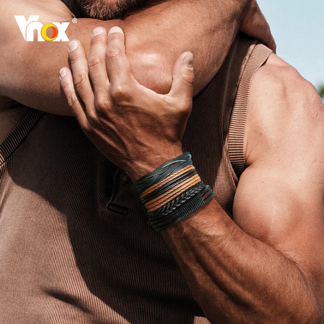 4PCS VIKING BRACLETS- STAINLESS STEEL