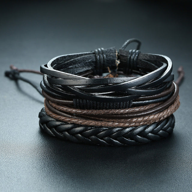 4PCS VIKING BRACLETS- STAINLESS STEEL