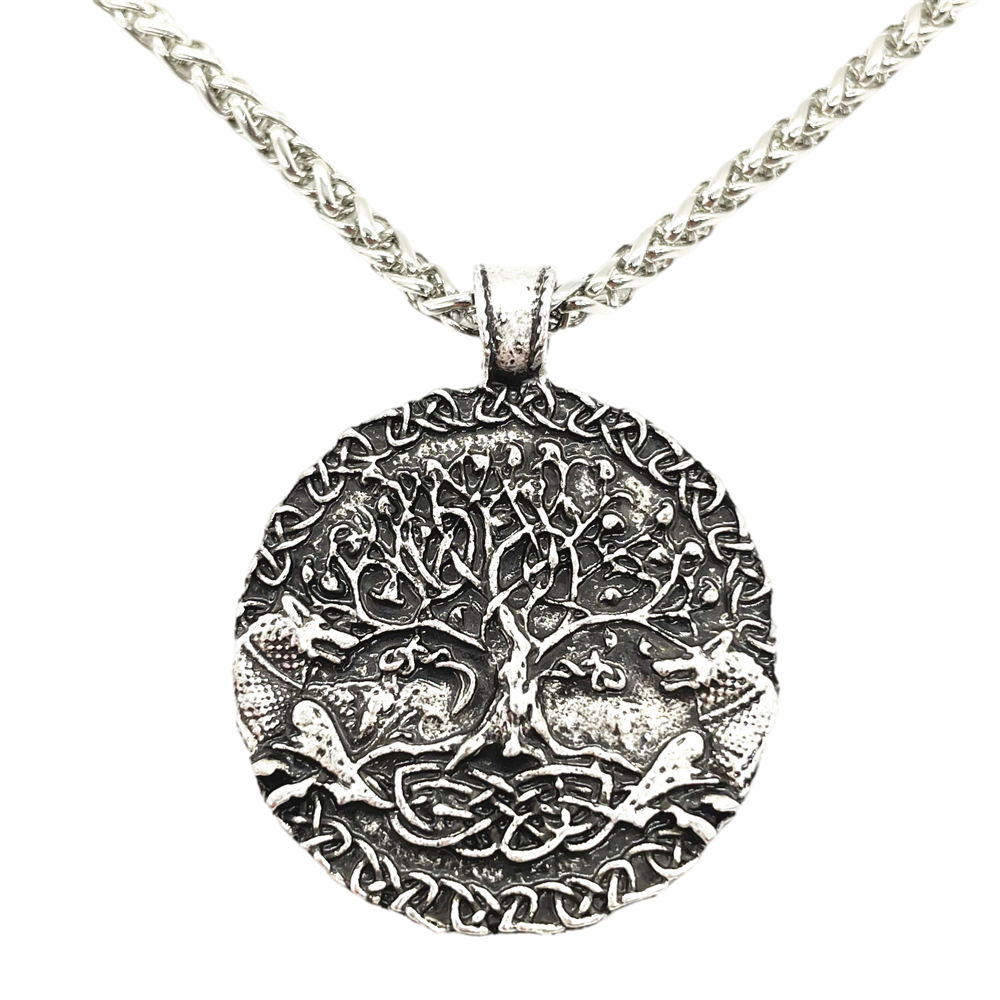 GEKI & FREKI WITH Yggdrasil (TREE OF LIFE) PENDANT - STAINLESS STEEL