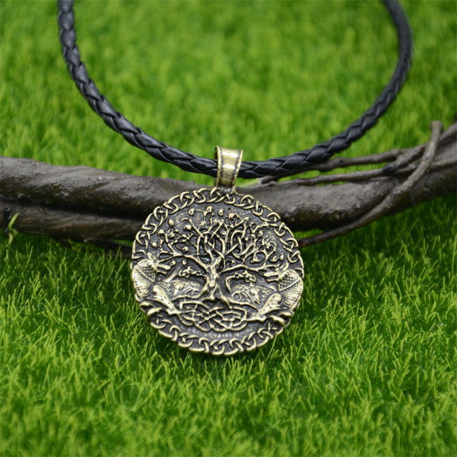 GEKI & FREKI WITH Yggdrasil (TREE OF LIFE) PENDANT - STAINLESS STEEL