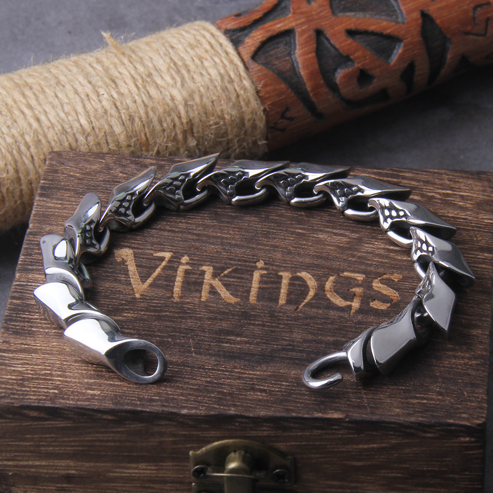 JORMUNGANDR SCALE BRACELET STYLE 2 - STAINLESS STEEL
