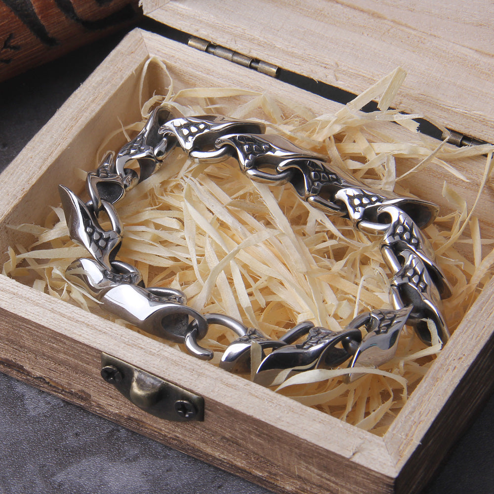 JORMUNGANDR SCALE BRACELET STYLE 2 - STAINLESS STEEL