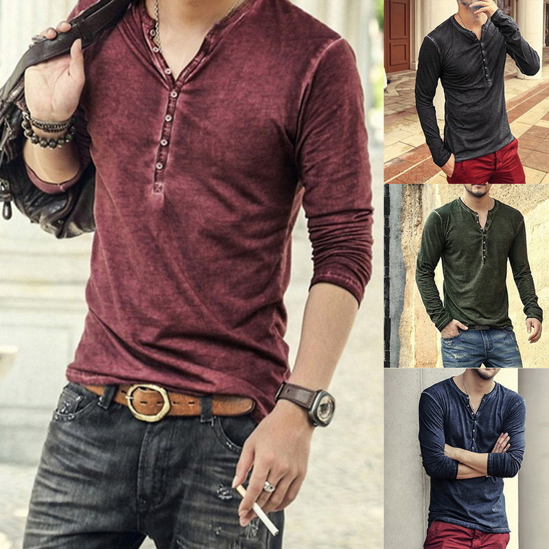 LONG SLEEVE SLIM FIT VIKING INSPIRED V- NECK