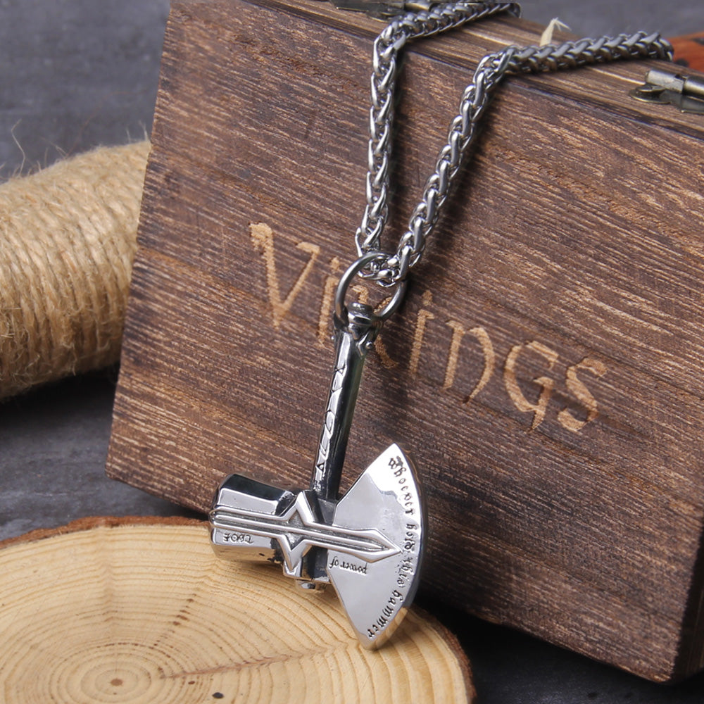 THE STORMBREAKER RUNIC AXE PENDANT- STAINLESS STEEL