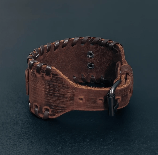 RUNIC VALKNUT LEATHER WRAP BRACELET - Forged in Valhalla