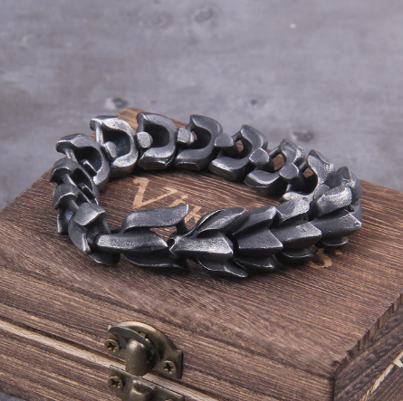 JORMUNGANDR SCALE BRACELET - STAINLESS STEEL - Forged in Valhalla