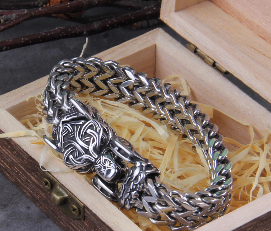 JORMUNGANDR SCALE BRACELET - STAINLESS STEEL - Forged in Valhalla