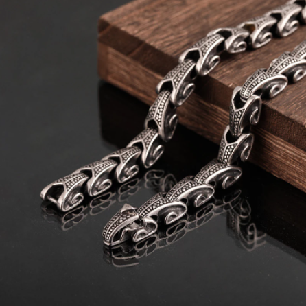 LONG VIKING JORMUNGANDR SCALE  LINK- STAINLESS STEEL