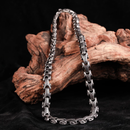 LONG VIKING JORMUNGANDR SCALE  LINK- STAINLESS STEEL