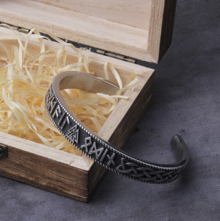 NORSE RUNIC BANGLE - STAINLESS STEEL