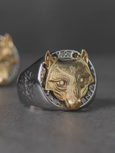 RUNIC FENRIR WOLF RING - STAINLESS STEEL