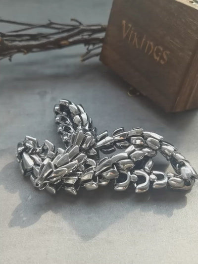 JORMUNGANDR SCALE NECKLACE - STAINLESS STEEL