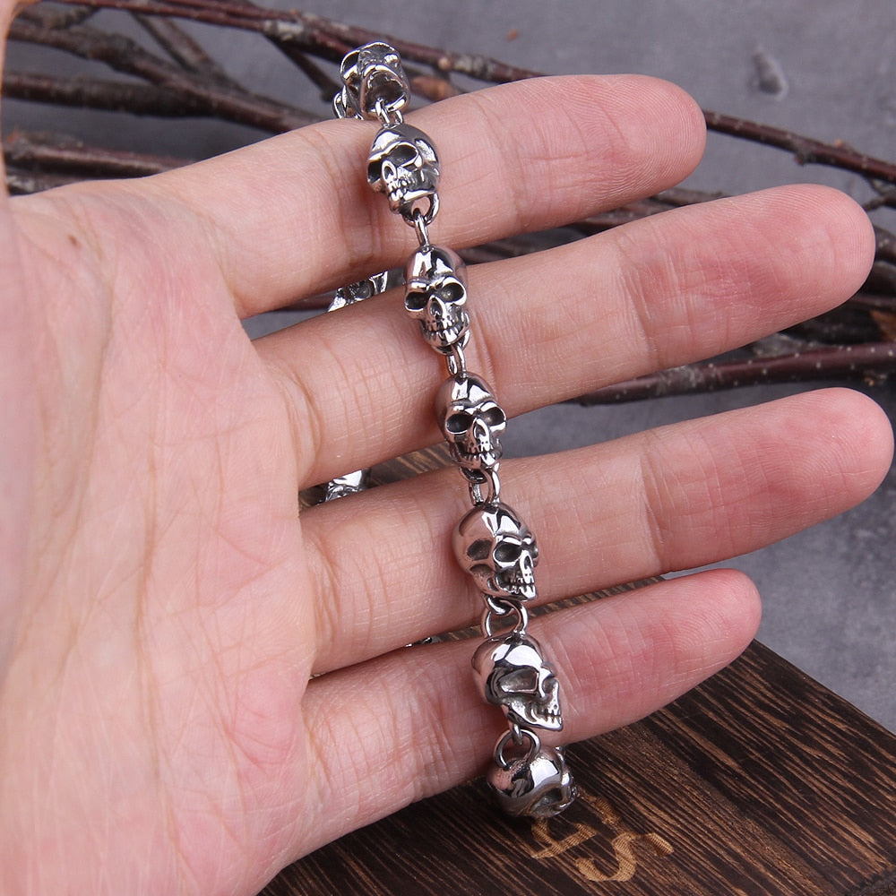 SKULL CHARM NECKLACE - STAINLESS STEEL