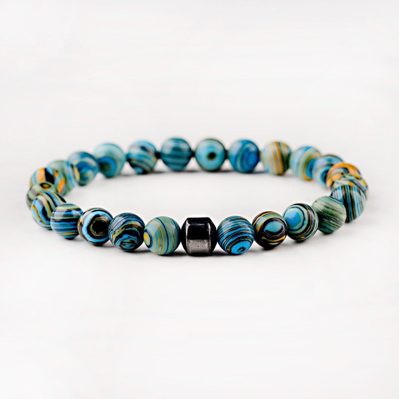 STONE VIKING - BRACELET- NATURAL STONE,MATEL