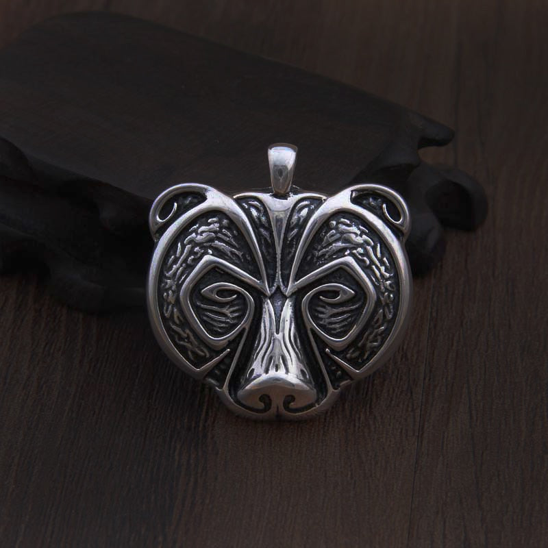 GRIZZLED BEAR PENDANT - STERLING SILVER