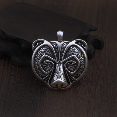 GRIZZLED BEAR PENDANT - STERLING SILVER