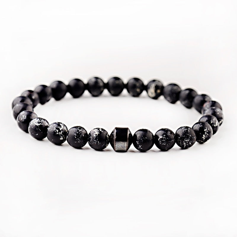 STONE VIKING - BRACELET- NATURAL STONE,MATEL