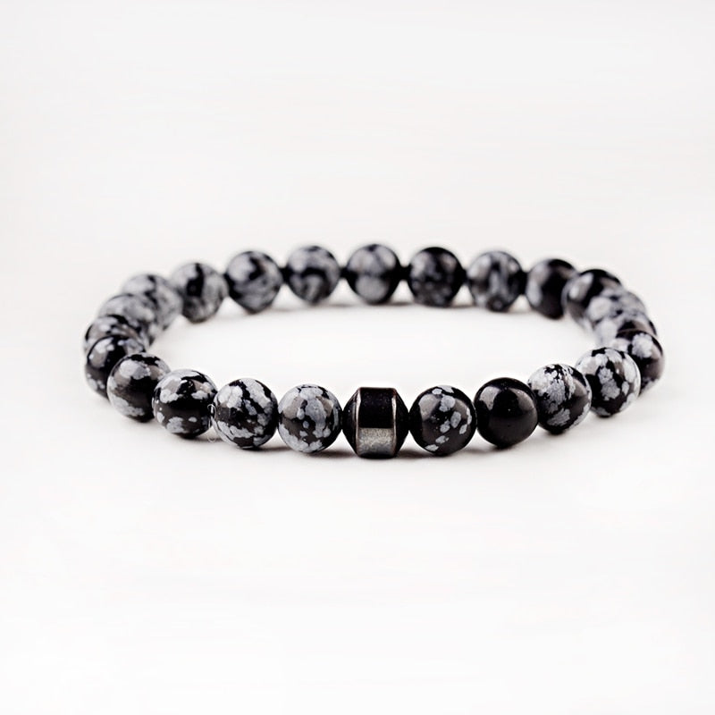 STONE VIKING - BRACELET- NATURAL STONE,MATEL