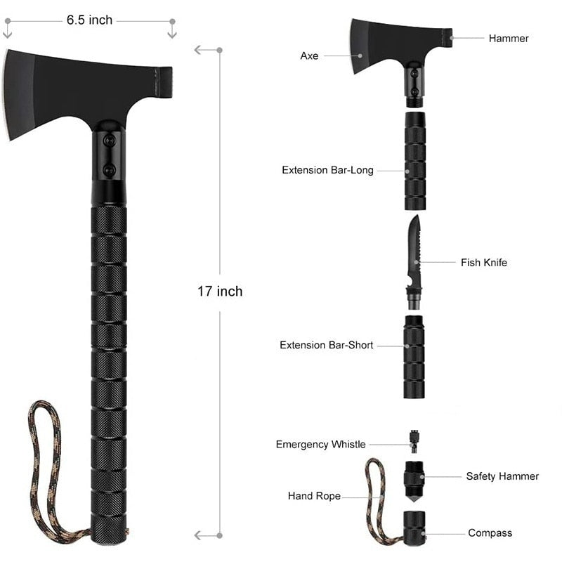 NIGHTHAWK  EMERGENCY FOLDABLE AXE KIT -  STEEL