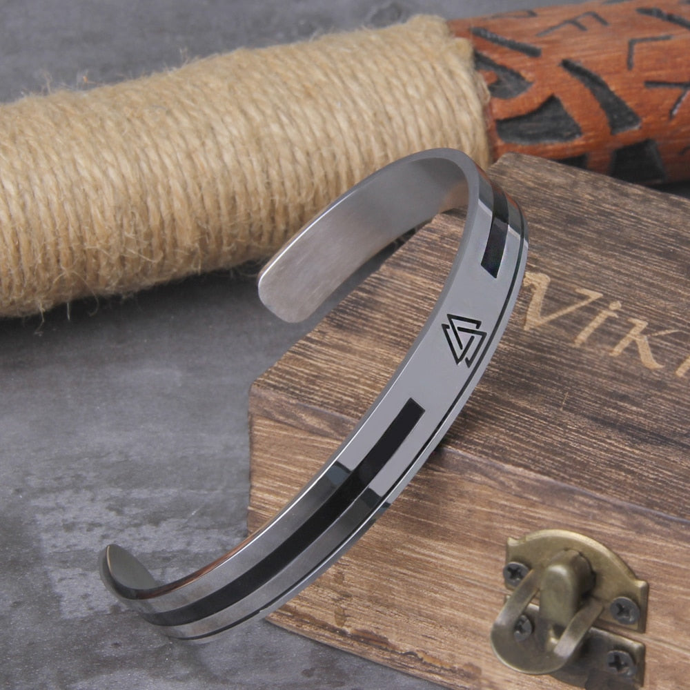 VALKNUT TRINITY BANGLE - STAINLESS STEEL