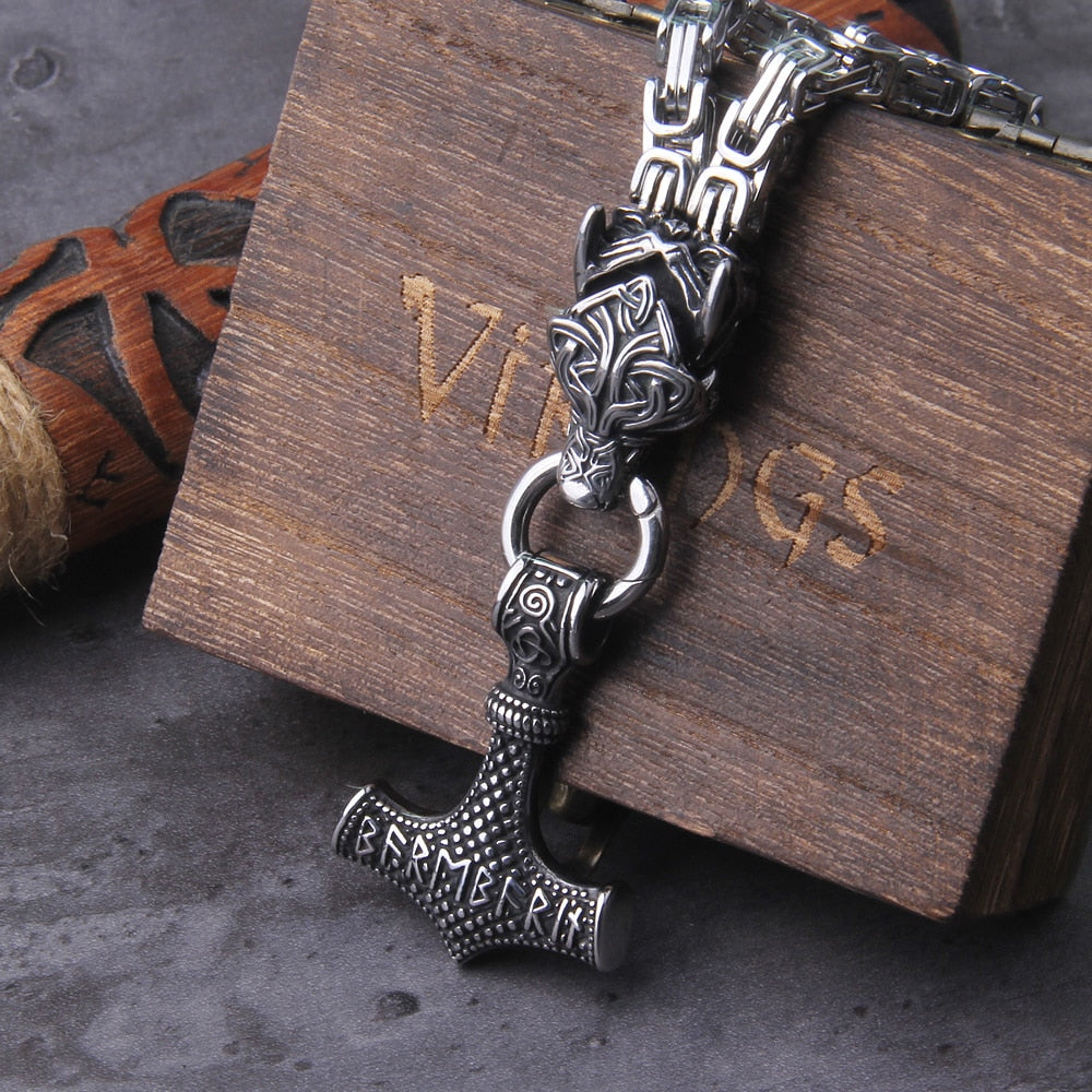 VEGSVIR HAMMER AMULET- STAINLESS STEEL