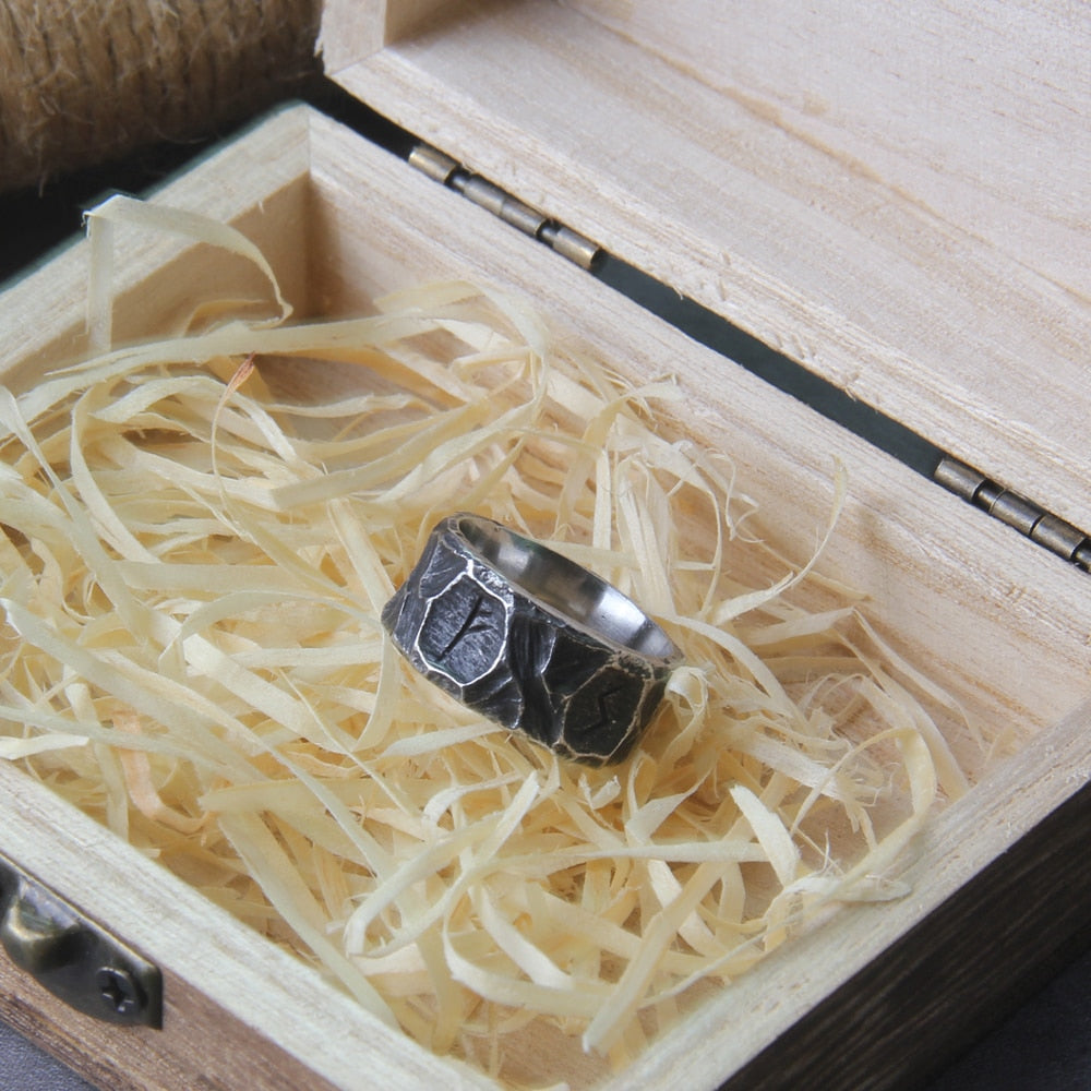 OLD RUNE RING - STAINLESS STEEL