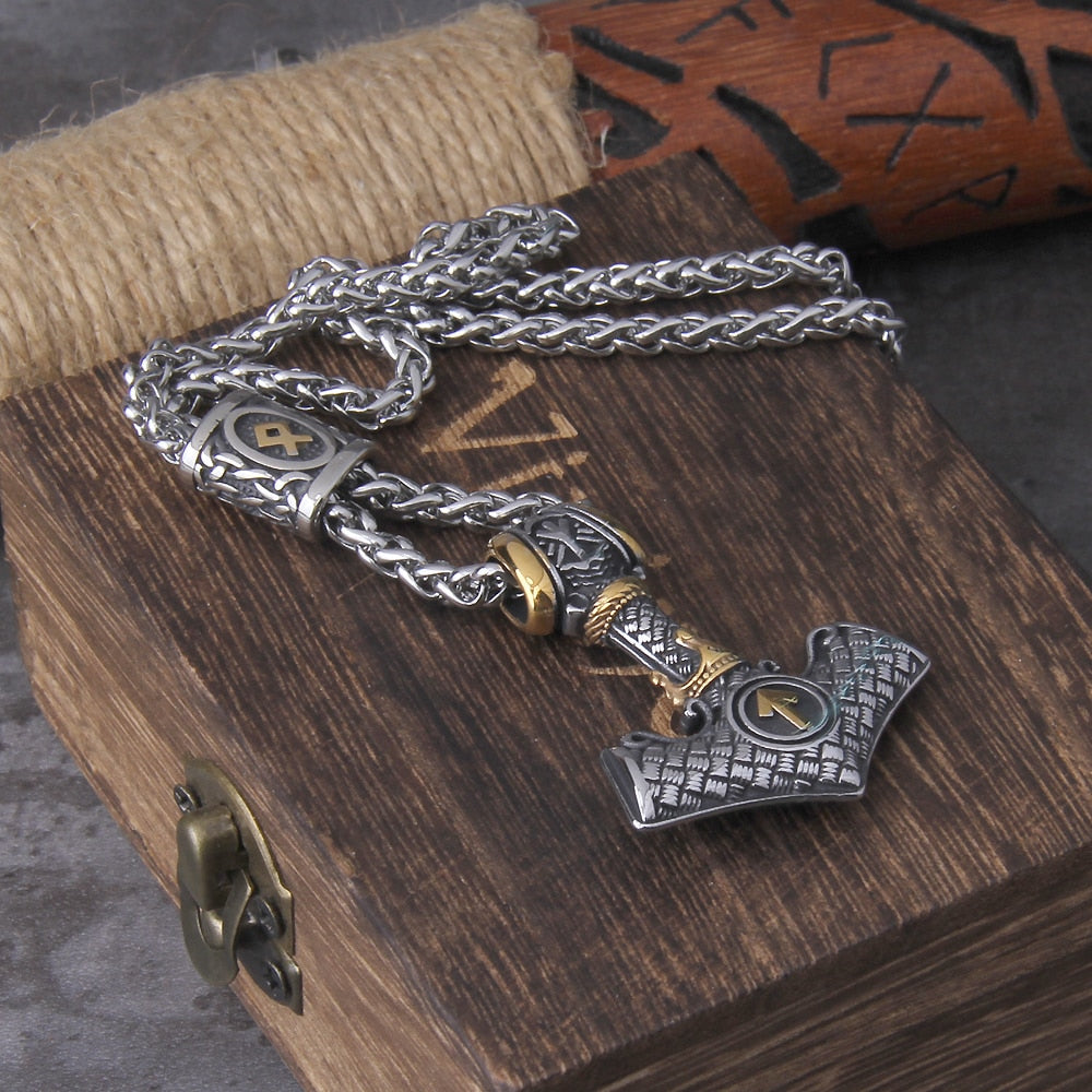 MJOLNIR OF AWE NECKLACE- STAINLESS STEEL