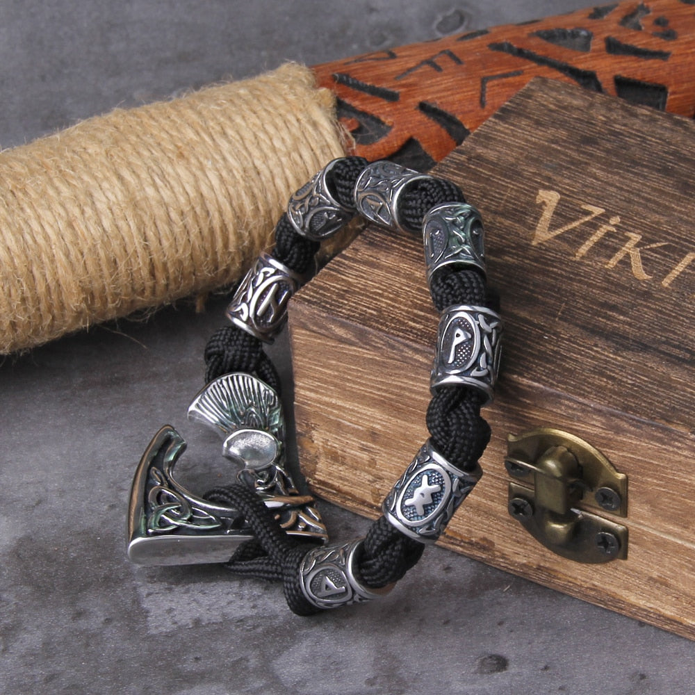 VIKING SCALPED BEADS- STAINLESS STEEL