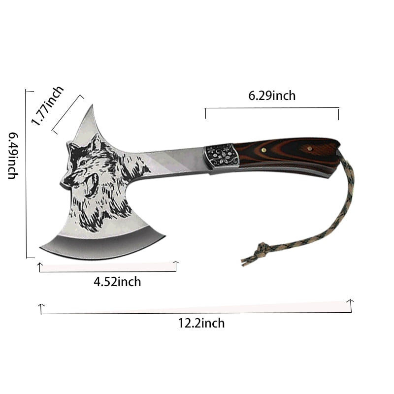 MODERN VIKING WOLF AXE - STAINLESS STEEL