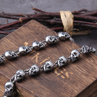 SKULL CHARM NECKLACE - STAINLESS STEEL