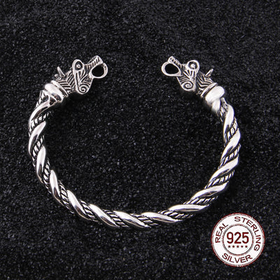 TWISTED WOLVES BANGLE - STERLING SILVER