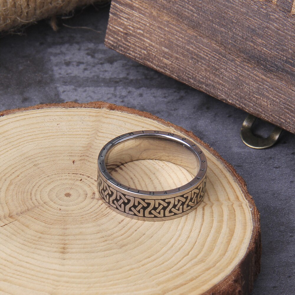 NORSE CIPHER RING - STAINLESS STEEL