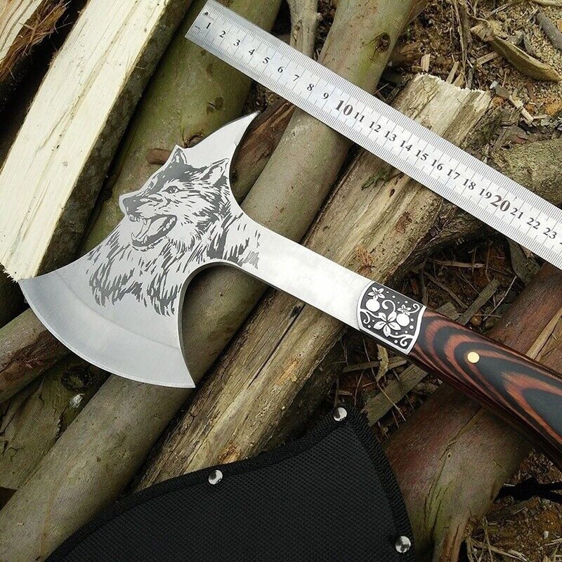 MODERN VIKING WOLF AXE - STAINLESS STEEL