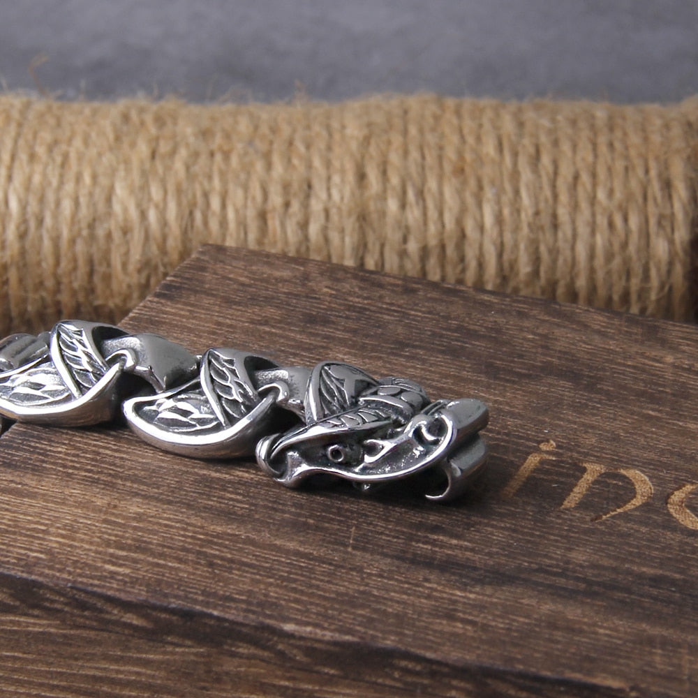 OUROBOROS SCALED CHAIN - STAINLESS STEEL