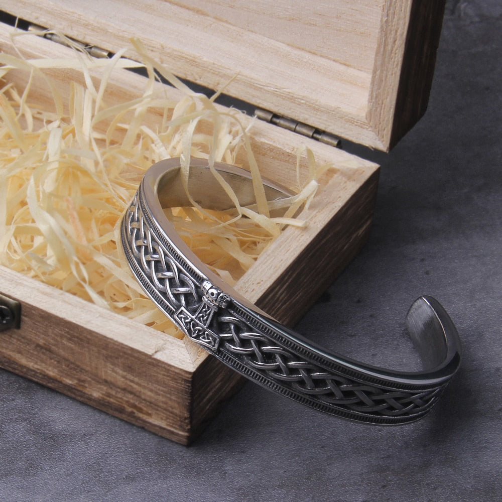 NORSE RUNIC BANGLE - STAINLESS STEEL