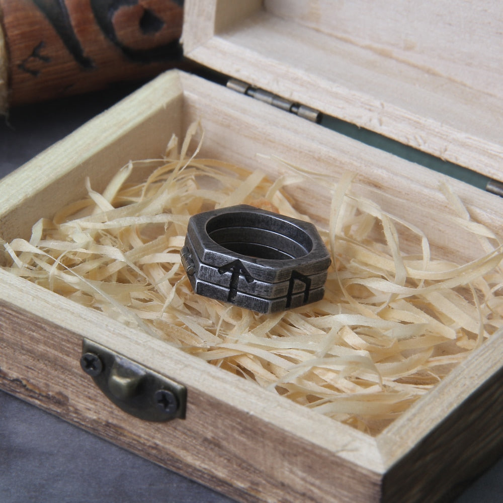 NORSE RUNIC RINGS - STAINLESS STEEL