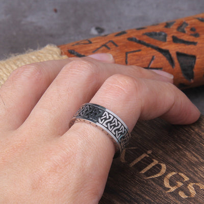 NORSE CIPHER RING - STAINLESS STEEL