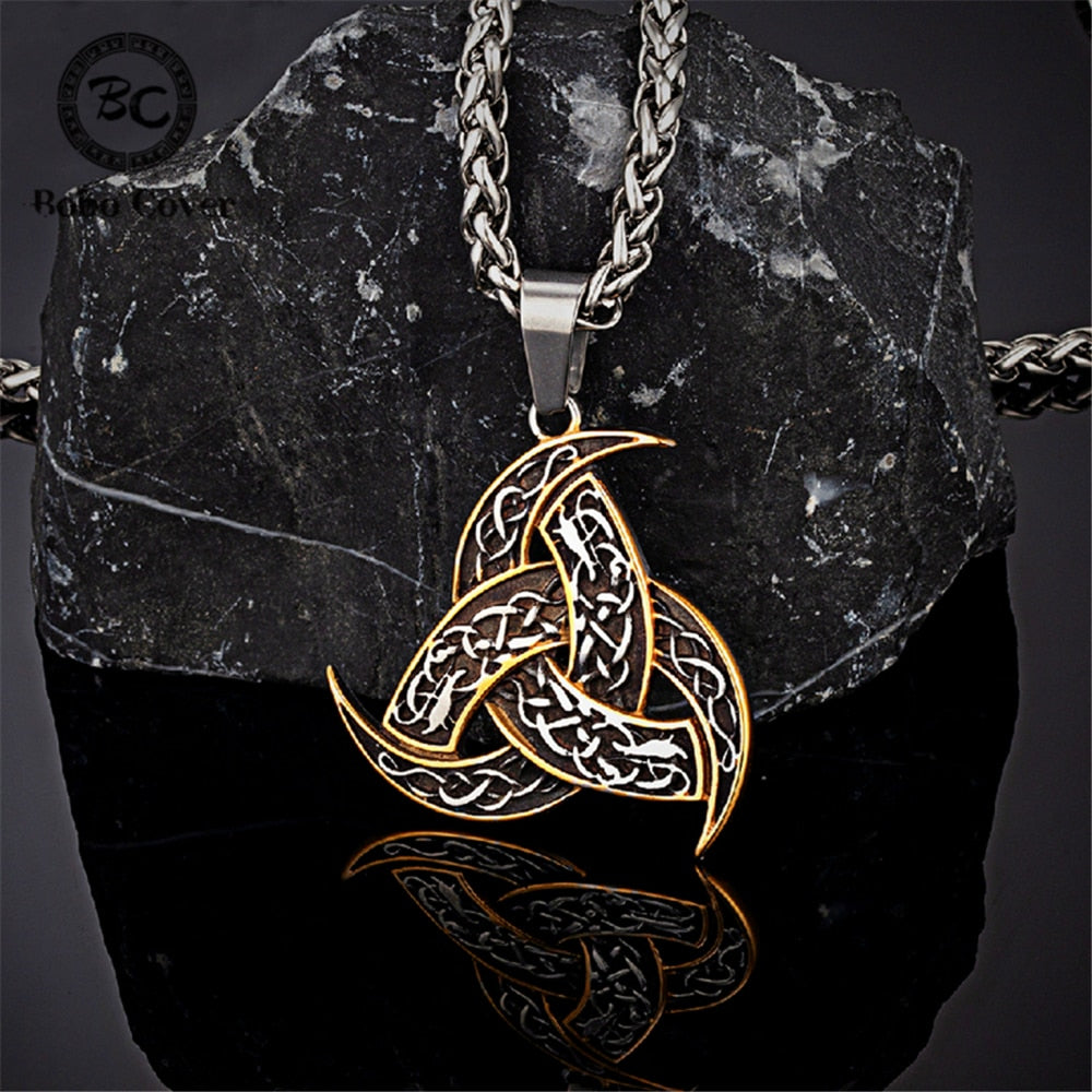 NORSE TRINITY KNOT NECKLACE - STAINLESS STEEL