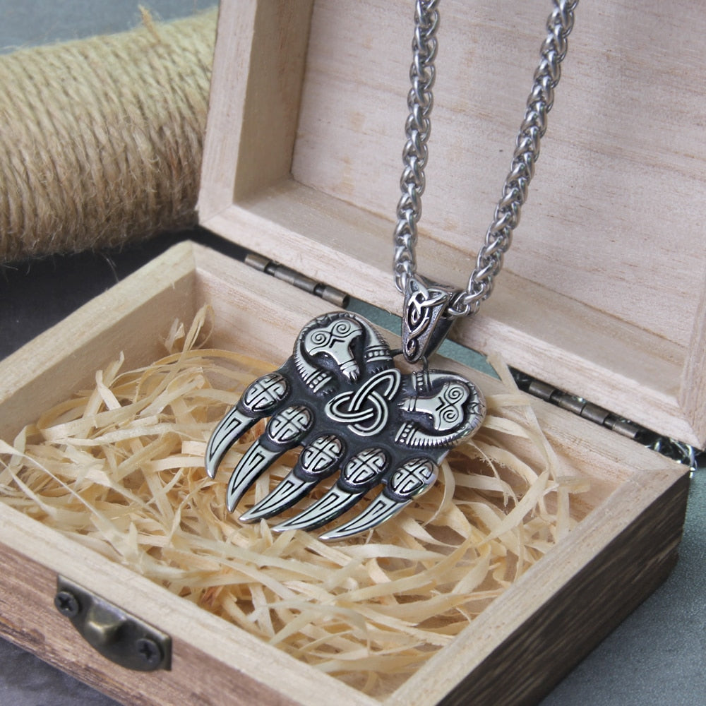 BEAR PAW MEDALLION - STAINLESS STEEL