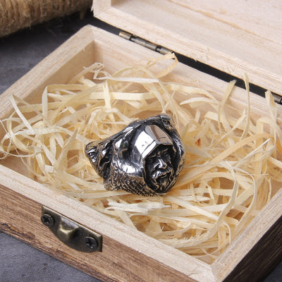 ODIN AND RAVENS RING - STAINLESS STEEL