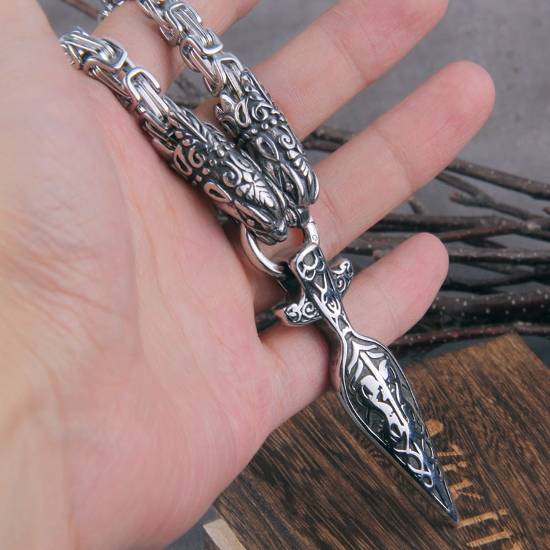 FENRIR BITE/ GUNGNIR PENDANT- STAINLESS STEEL