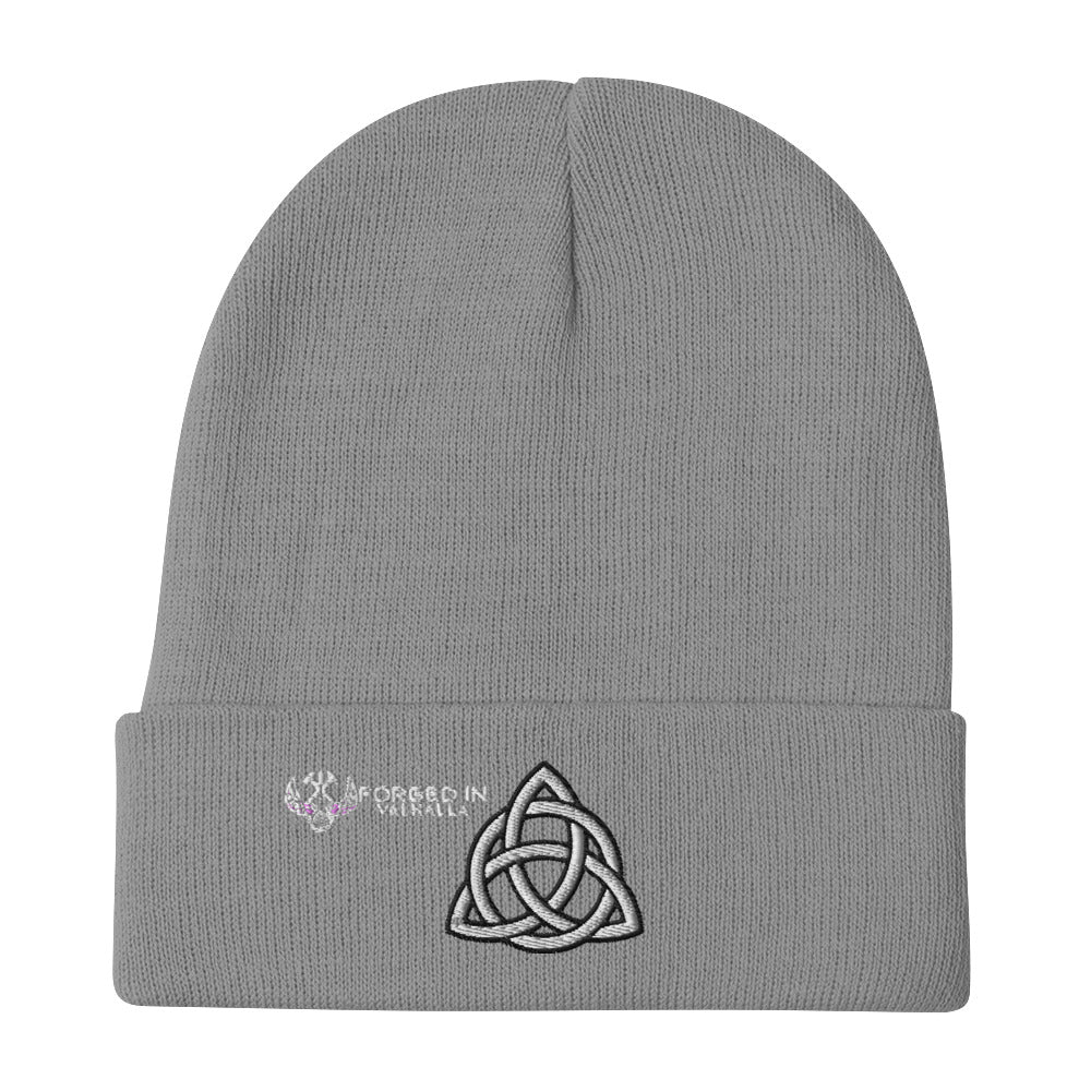 Simple Trinity Knot Embroidered Beanie