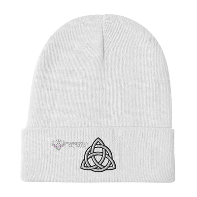 Simple Trinity Knot Embroidered Beanie