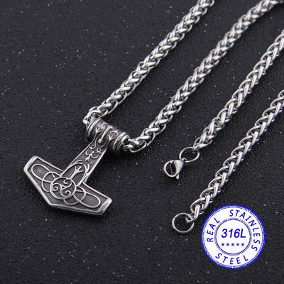 GOLDEN CELTIC TRISKELE THOR'S HAMMER - STAINLESS STEEL - Forged in Valhalla