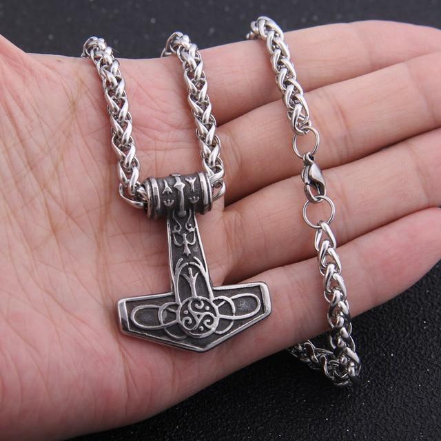 GOLDEN CELTIC TRISKELE THOR'S HAMMER - STAINLESS STEEL - Forged in Valhalla