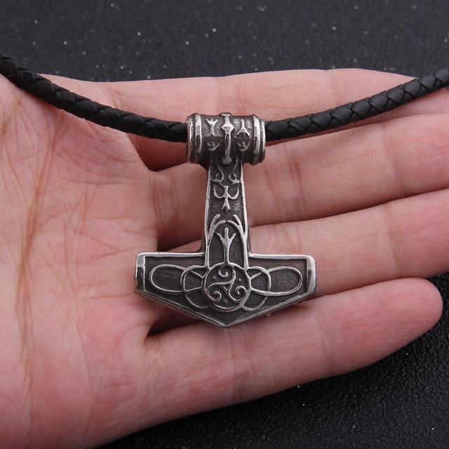 GOLDEN CELTIC TRISKELE THOR'S HAMMER - STAINLESS STEEL - Forged in Valhalla